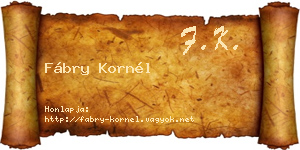 Fábry Kornél névjegykártya