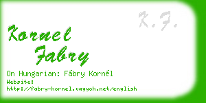 kornel fabry business card