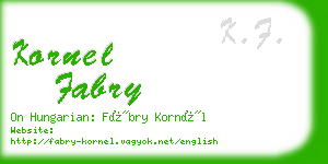 kornel fabry business card